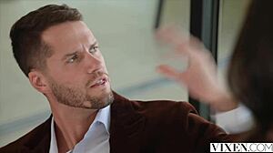 Hey, check out how vixen model catherine knight dives into missionary and cowgirl with that huge cock.