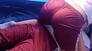 hot latina student bends over for doggystyle fuck in tent on field trip. she's my girlfriend riding cowgirl in hidden outdoor sex.