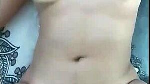 Latina milf spreads legs wide for deep cowgirl riding on big cock