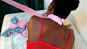 ebony goddess puts her leash on for doggystyle fucking with flogger whip slapping her big black sexy ass mastermeat1