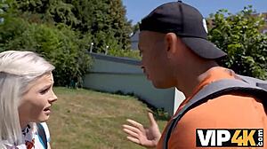 vip4k slut orgasms from shaved pussy riding cowgirl missionary with face fucking blowjob watching cuckold friend girlfriend