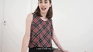 Amateur skinny girlfriend gets back at cheating boyfriend by having loud sex with his best friend in bedroom