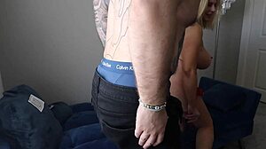 Horny Thick Blonde Teacher with Big Tits Fucks Student in Classroom Creampie