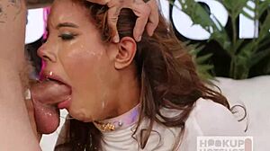 petite whore kylie lebeau licks and rides bryan gozzlings monster cock in missionary before taking it up her ass in rough anal with gaping and rimjob