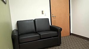 carrie b's casting interview turns into deepthroat blowjob and gagging on cock with her small tits out