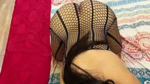 I feel so turned on catching my perverted stepmom watching porn, I couldn't resist fucking her rough until she swallows my cum.