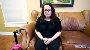 Busty Brunette Harper B Sucks Cock Before Bent Over Doggystyle Banging And Facial Cumshot