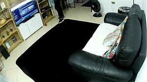 I had to punish the maid for her bad work with blowjob spanking and wet facial cumshot on tits