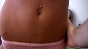 Jenny Welch teases her boyfriend with a lap dance in pantyhose until he rips them off.