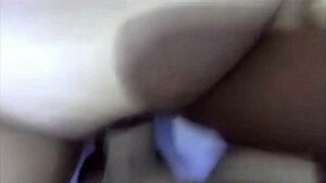 Horny couple fucks hard with creampie while friend watches in homemade bedroom session.