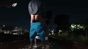 Wife asks for help crossing the train tracks and connects nicely with the helpful guy