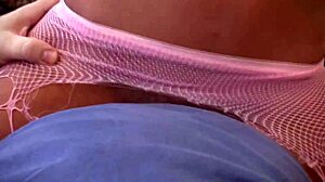 Jenny Welch teases her boyfriend with a lap dance in pantyhose until he rips them off.