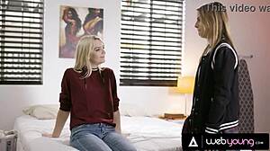 conflicted teen 18+ kristen scott explores her feelings with petite 18+ blonde kenna james in a close moment