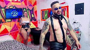 Does he fuck nicoly carioca with her giant ass and pierced pussy in see-through clothes?