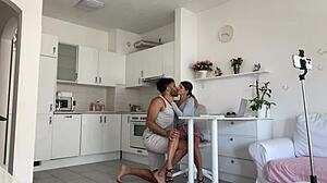 behind the scenes glimpse at intense hardcore session with passionate latina riding big black cock in cowgirl and doggystyle