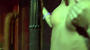 she hosted a lesbian party where they used glowing sex toys for licking big tits and moaning cunilingus