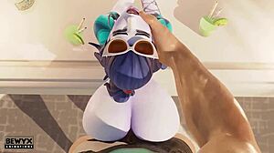 Widowmaker enjoys big cock on French vacation