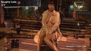 I'm walking naked in public at night, flashing my body to strangers