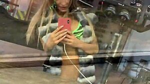 Watch me, sporty Monika Fox, doing naked gymnastics with big tits and shaved pussy in this free behind-the-scenes video?!