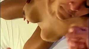 I love cumming on those hot Brazilian milf tits after blowjob