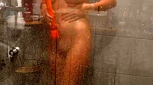 Hot Milf Having Multiple Magic Wand Orgasms In Shower With Shaved Pussy And Blonde Big Tits Fingering