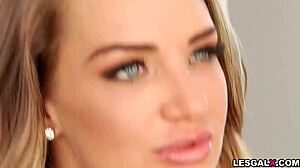 Blonde lesbians jessa rhodes and cali carter share anal toys with assfucking ass licking and fingering for shared orgasms