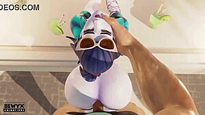 Widowmaker enjoys big cock on French vacation