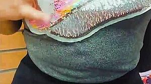 I'm at the toy store trying out new vibrators for my webcam show