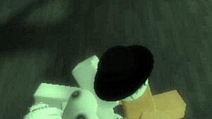 Bold beauty rides stranger's cock cowgirl style until pussy cumshot in Roblox