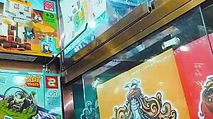 I'm at the toy store trying out new vibrators for my webcam show