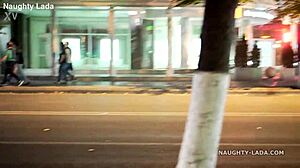 I'm walking naked in public at night, flashing my body to strangers