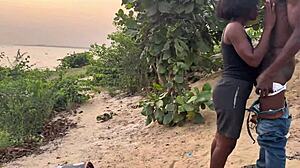 Groaning Loudly On Bastards Dick With Pussy On Deserted Beach!