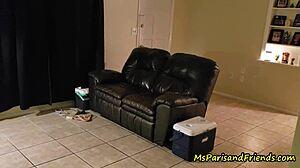 she loses the stripping card game to win with pierced nipples and shaved pussy in pov