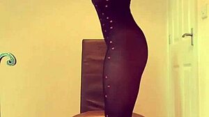 Why does tiny british milf lilithalgol tease with bodystocking heels insertion and standing orgasm