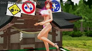 Why does this naked girl shake her big ass and tits while dancing outdoors?