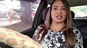 Uber shared ride leads to motel with milf anal assfucking and blowjob in car exhibition