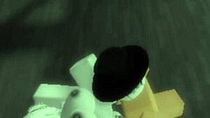 Bold beauty rides stranger's cock cowgirl style until pussy cumshot in Roblox