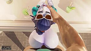 Widowmaker enjoys big cock on French vacation