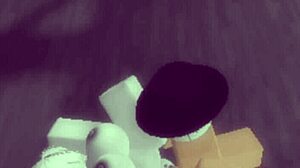 Bold beauty rides stranger's cock cowgirl style until pussy cumshot in Roblox