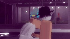 Bold beauty rides stranger's cock cowgirl style until pussy cumshot in Roblox