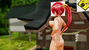 Why does this naked girl shake her big ass and tits while dancing outdoors?