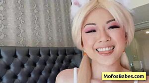 asian teen lulu chu sucks massive white dick from scott nails in pov blowjob scene  