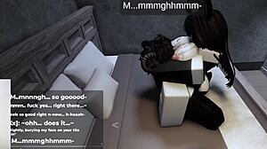 Conversational-neutral sentence with roblox bunny-girl hopping around until she succeeds