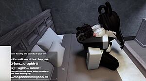 Conversational-neutral sentence with roblox bunny-girl hopping around until she succeeds