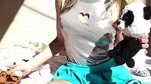Overwhelmed by Bonneyuwu's Cute Blonde Teen Masturbation with Peluches in Sunny Cosplay Session