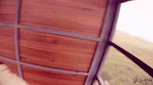 Risky public blowjob at bus station with deepthroat and cum in mouth