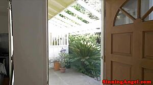 Busty cheerleader pornstar deepthroats before bent over anal assfucking