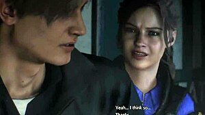 Busty Super Cop Claire Redfield Battles Massive Monsters With Her Huge Tits