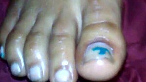 EBONY FOOT JOB with CUMSHOT!