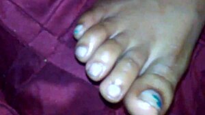 EBONY FOOT JOB with CUMSHOT!